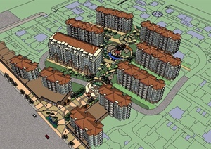 38个精致的居住小区建筑设计SU(草图大师)模型