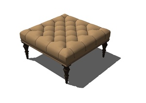 欧式风格沙发坐凳设计SU(草图大师)模型