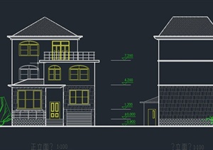 三层现代住宅建筑设计CAD施工图