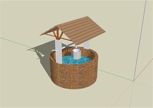 某现代庭院水井设计SU(草图大师)模型