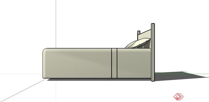 现代简约双人床设计SU模型(3)