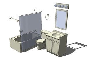 卫生间家具组合设计SU(草图大师)模型