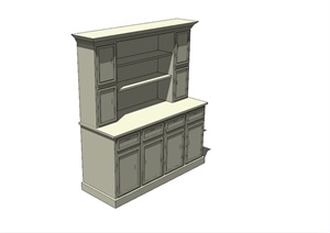 现代室内家用储物柜设计SU(草图大师)模型