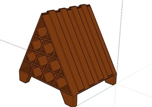 现代三角形镂空酒柜设计SU(草图大师)模型