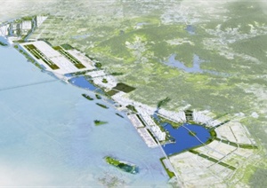 某滨水国际生态卫星城产业及空间概念规划设计方案高清ppt文本