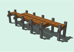 某公园景观桥设计SU(草图大师)模型