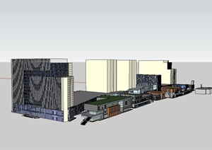 某城市中心商业群建筑设计SU(草图大师)模型