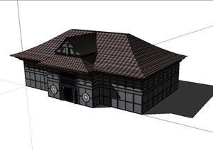 某日式风格餐厅建筑设计SU(草图大师)模型