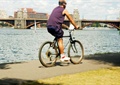 滨水步道,自行车骑行,过江桥