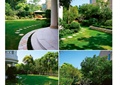 别墅庭院,庭院花园,草坪,汀步,水池