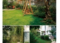 庭院,庭院景观,庭院花园,园路铺装,草坪,秋千椅
