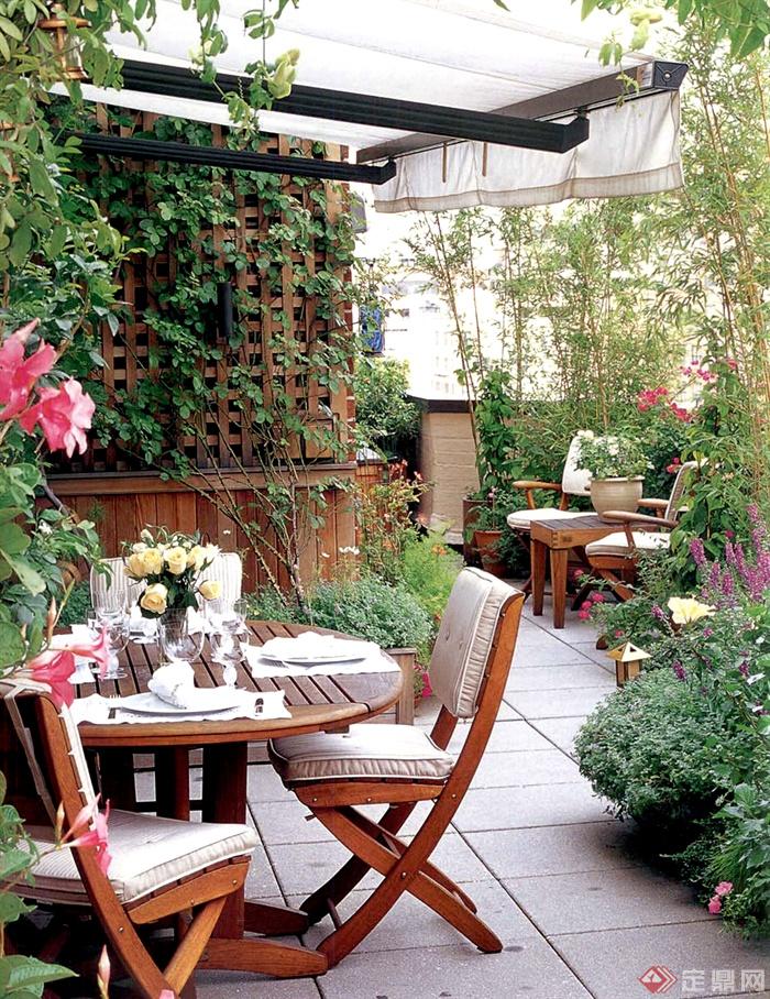 私家庭院,庭院花园,桌椅