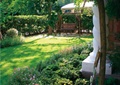 庭院景观,阳光草坪,秋千摇椅,灌木墙