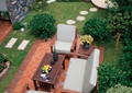 庭院景观,庭院设计,沙发座椅,石板汀步