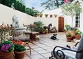 私家庭院,庭院,盆栽,座椅