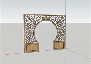 古典中式屏风门隔断设计SU(草图大师)模型