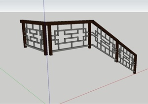 古典中式风格楼梯护栏设计SU(草图大师)模型