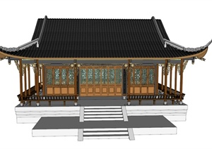 中国古代木制居住建筑设计SU(草图大师)模型