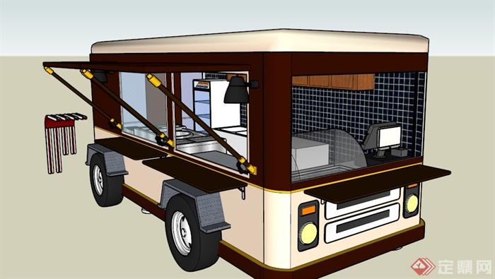 现代户外餐车设计SU模型(1)