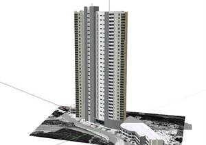 现代超高层商住建筑设计SU(草图大师)模型