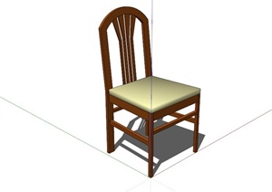 现代简约木质餐椅设计SU(草图大师)模型
