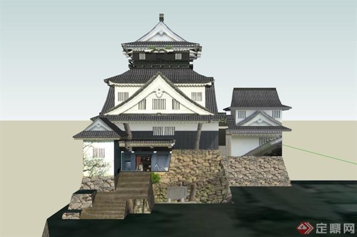日本住宅古建筑群设计SU模型(3)