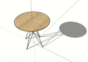 圆形小咖啡桌设计SU(草图大师)模型