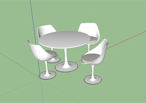 休闲咖啡桌椅SU(草图大师)模型