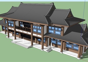 复古行政中心大楼SU(草图大师)模型