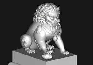 狮子雕塑设计3d模型