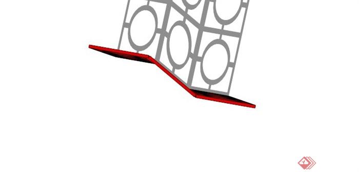 现代折线镂空屏风设计SU模型(2)