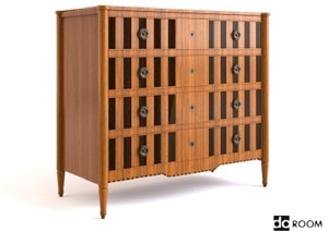 现代风格木质橱柜设计3d模型