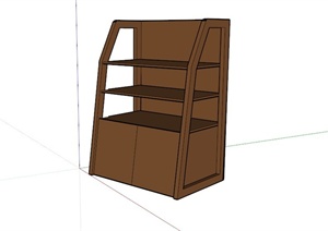 现代梯形陈设储物柜设计SU(草图大师)模型