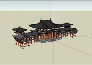 古典中式影视楼建筑设计SU(草图大师)模型