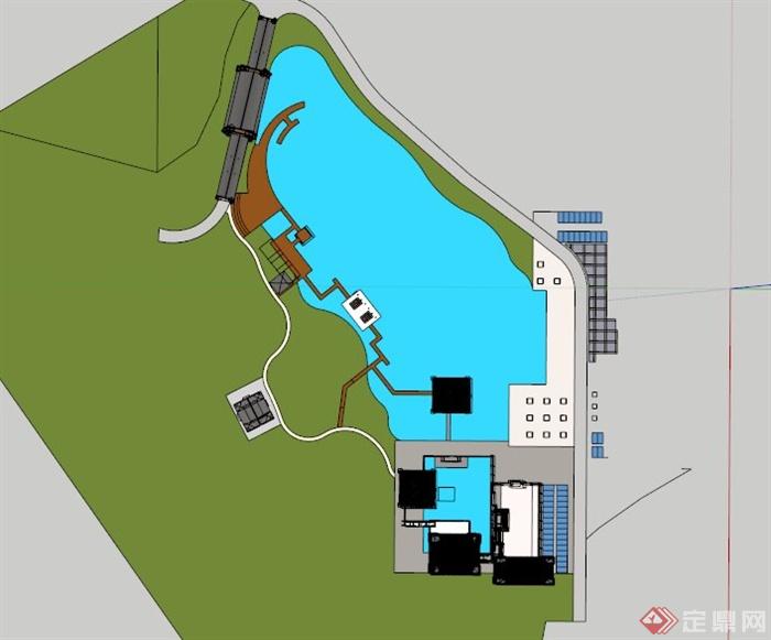 汉代古建筑旅游建筑SU模型(2)