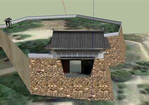 日本古入口建筑设计SU(草图大师)模型
