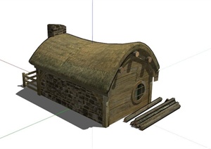 郊野住宅小木屋建筑设计SU(草图大师)模型