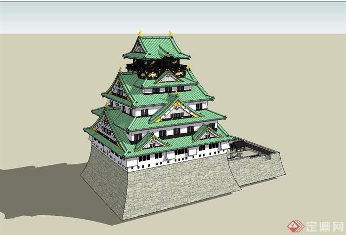 日本文化建筑设计su模型(2)