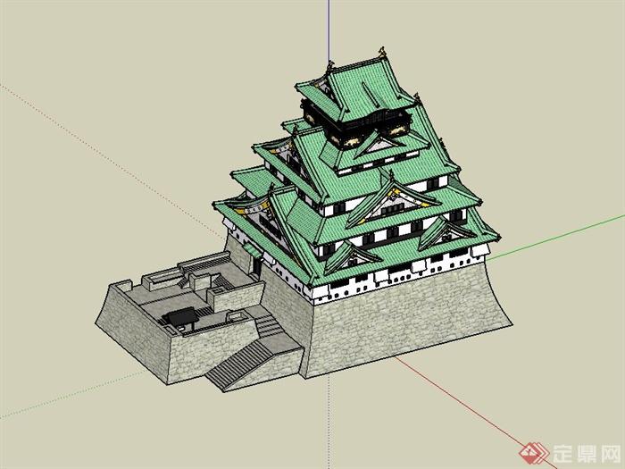 日本文化建筑设计su模型(3)