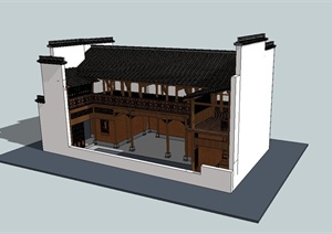 西递尚德堂住宅建筑设计SU(草图大师)模型