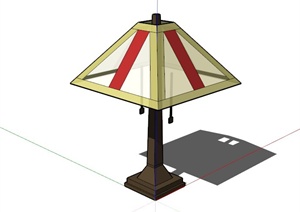现代彩色玻璃台灯设计SU(草图大师)模型