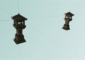 古典中式石灯塔设计SU(草图大师)模型