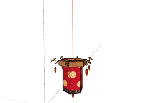 古典中式龙头灯笼设计SU(草图大师)模型