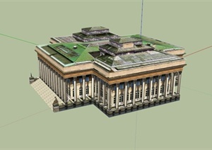 某欧式政府办公建筑设计SU(草图大师)模型