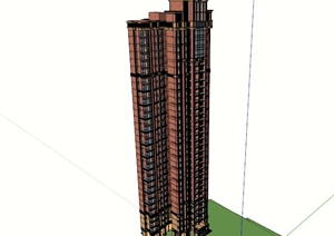 某欧式高层住宅楼建筑SU(草图大师)模型