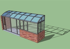 现代风格玻璃阳光房设计SU(草图大师)模型