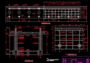 现代中式休闲廊架设计CAD施工图