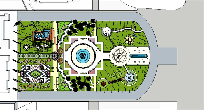 某公园绿地景观规划设计SU模型