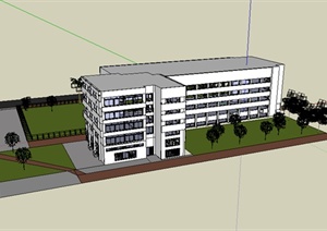 某现代风格大学教学楼设计SU(草图大师)模型