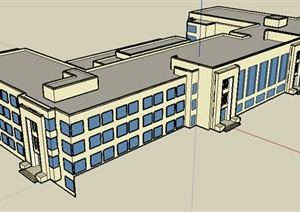 某大学简约教学建筑设计SU(草图大师)模型